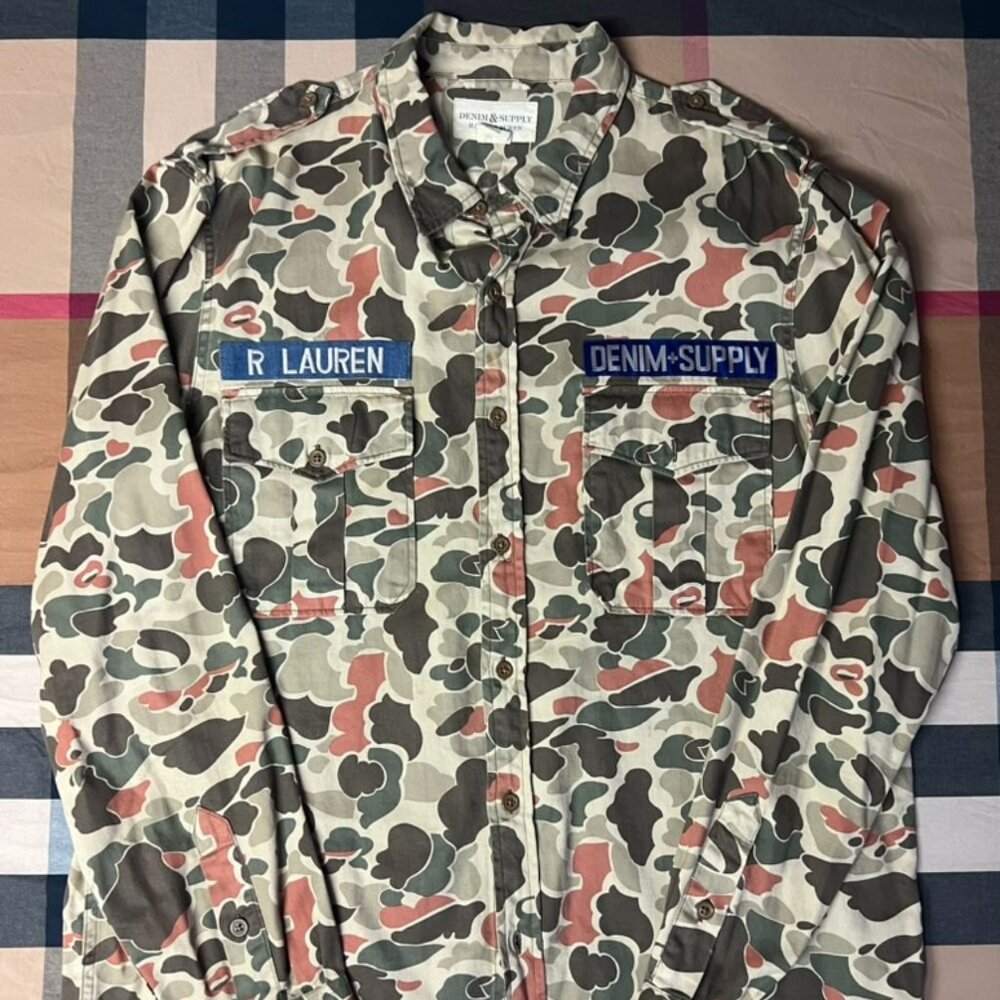 Polo Ralph Lauren Denim & Supply Long Sleeve Camo Print Button Up XL